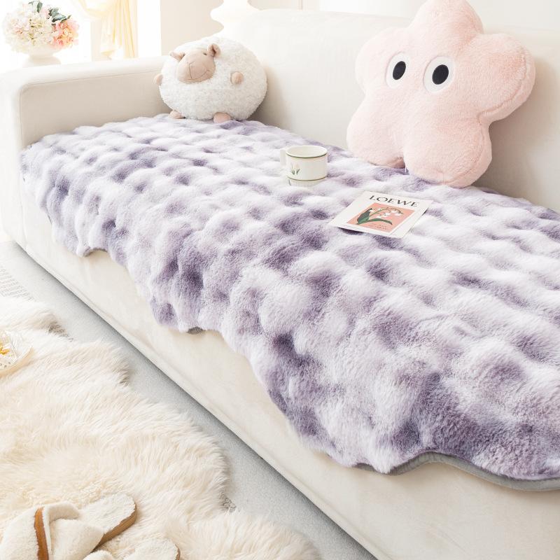 New Special-Shaped Tutu Fleece Sofa Sofa Cushion Winter Plush Seat Cushion Non-Slip Cover Cover Cloth Towel