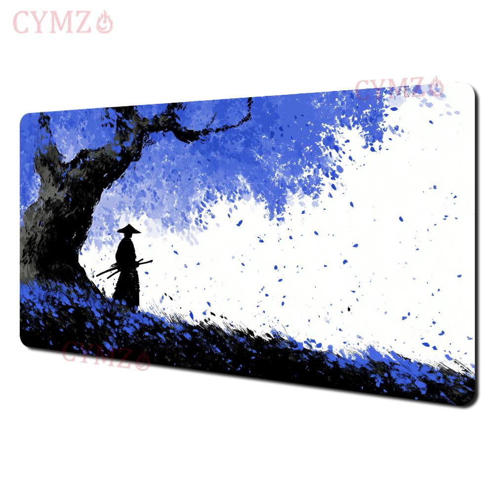 Japanese Samurai And Cherry Blossom Mouse Pad Desk Mat Gaming Mat Rubber AntiSlip Desk Accessories Suitable For Office And Game