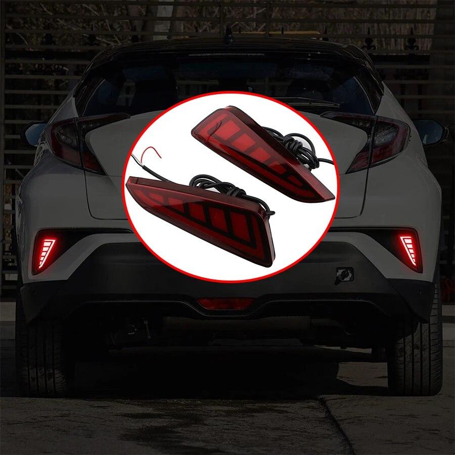 Car Flashing 1 Set for Toyota C-HR CHR 2016 2017 2018 LED Reflector Lamp Rear Fog Lamp Rear Bumper Brake Light