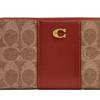 Coach Billetera Esencial con Cremallera y 20 Logos Metálicos en Lona Recubierta y Piel de Ternera Unisex Marrón Latón CS031-B4NQ4