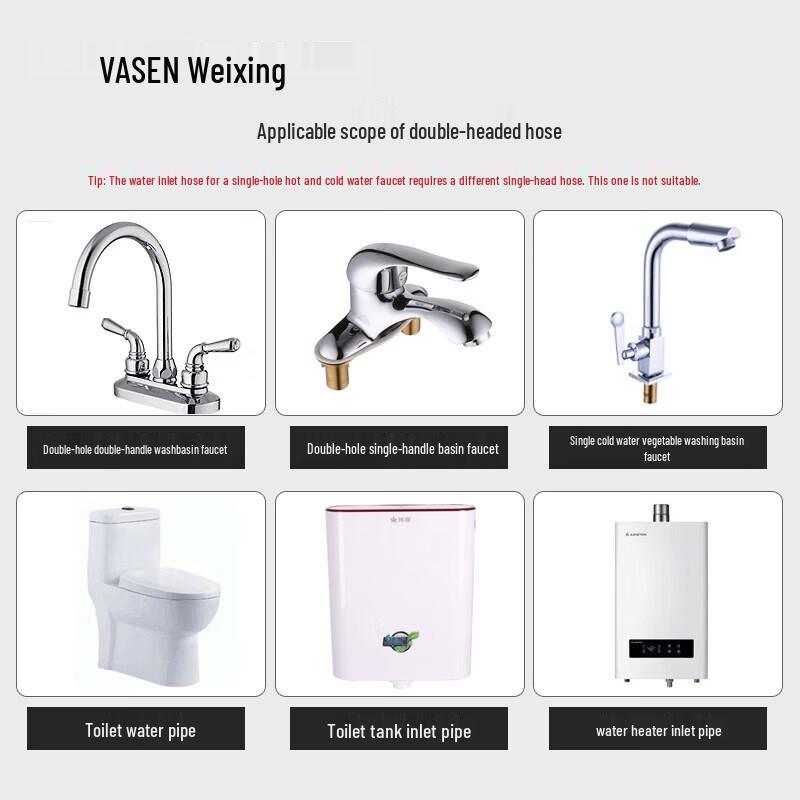 Weixing 304 Stainless Steel Braided Water Inlet & Extension Hoses