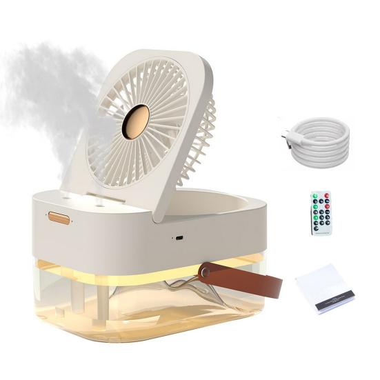 

Вентилятор воздушного охлаждения с резервуаром для воды, пульт дистанционного управления, малошумный 3-скоростной регулируемый портативный охлаждающий вентилятор, настольный увлажнитель A слоновая кость