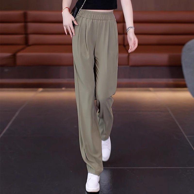 2026 Women's Summer Slimming Ice Silk Straight-Leg Pants: Cool, Loose, and Lightweight