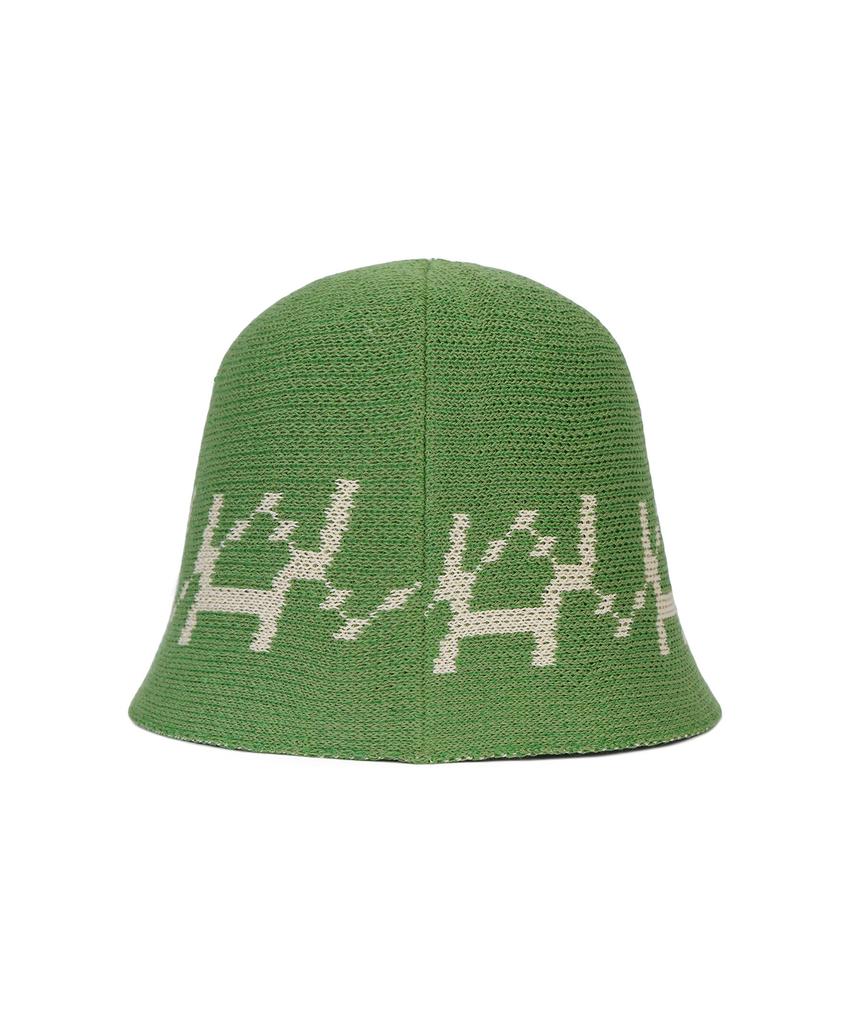 Bajal Va Digital Logo Jacquard Summer Bucket Hat Green