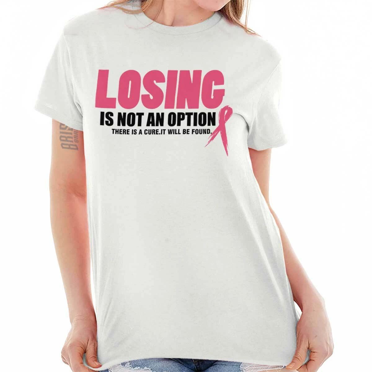Breast Cancer Cure Losing Is Not An Option Womens Graphic Crewneck T Shirt Tee L