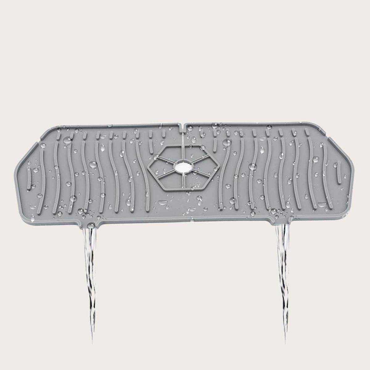 

1 шт. - Силиконовый брызгозащитный коврик для слива кухонной раковины other светло-серый