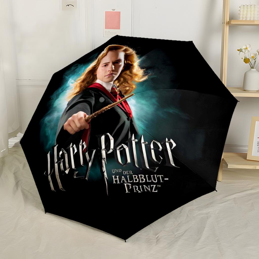 Harry Potter Characters Outdoor Automatic Umbrella Folding Umbrella with 8 Ribs Foldable Design Durable Everyday Carry Umbrella