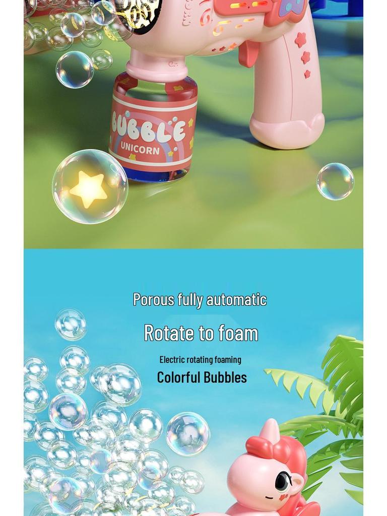Rechargeable Cartoon Space Rabbit Bubble Gun - Leak-Free Handheld Automatic Bubble Machine