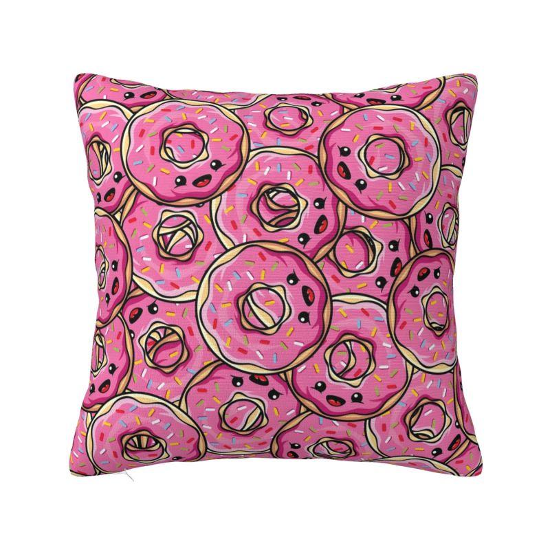 Custom Chocolate Donut Doughnut Cushion Covers Funny Pattern Food Soft Nordic Pillow Case Home Decor