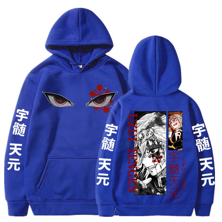 Anime Demon Slayer Uzui Tengen Eyes Graphic Hoodies For Men Women Sweatshirts Harajuku Long Sleeves Fleece Oversized Streetwear