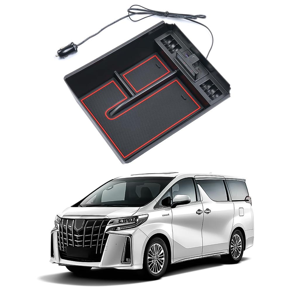 Auto Spec Toyota 30 Series Console Box with USB Sensor LED Small Item and Storage Accessories for Easy Installation 30 30 Series Large Console