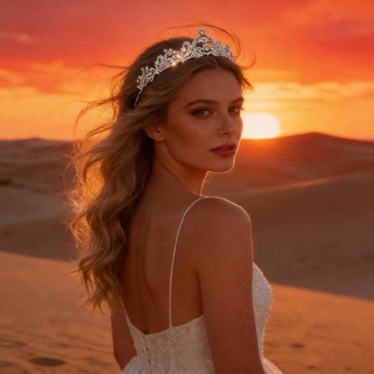 Portable Pageant Queen Crystals Tiaras Elegant Headband Crowns Hair Accessory for Women in Costume Performances