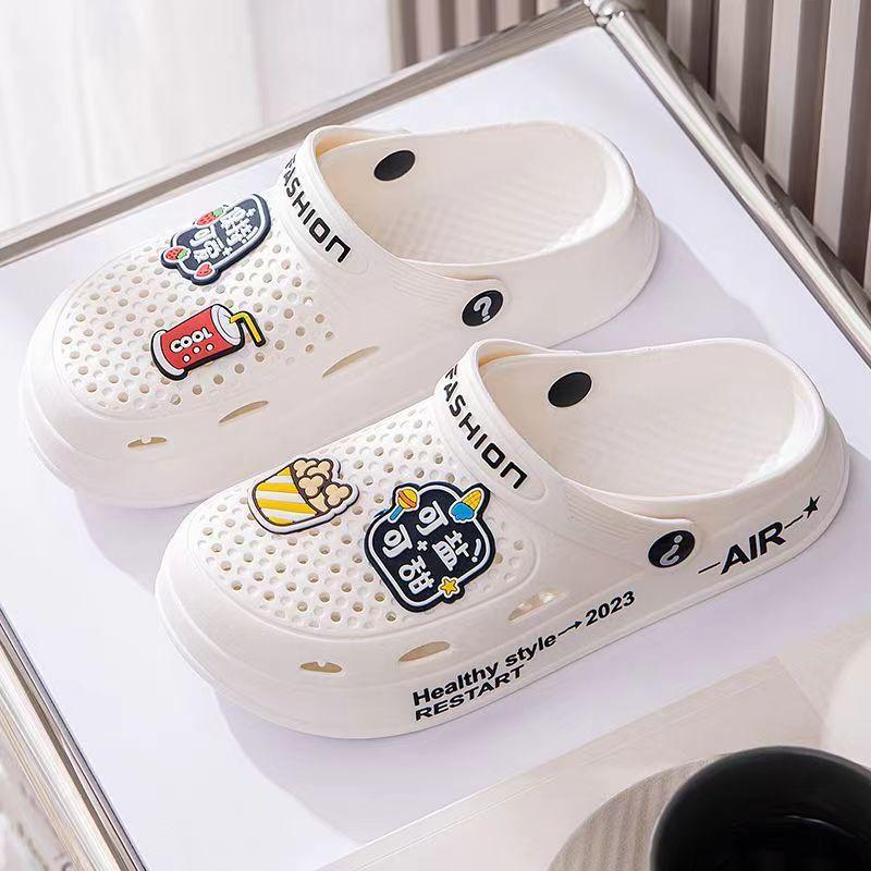 

2025 Women Slippers Hole Shoes Girl Beach Shoes Eva Light Sandals Home Slippers Outdoor Summer Wading Sneaker Non-Slip Shoes 37-38 белый