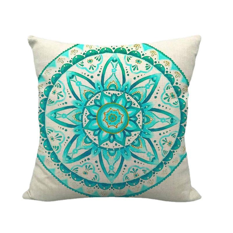 Home Decor Colorful Mandala Pattern Digital Print Pillowcases Pattern Cushion Cover Suitable for Sofa Bedroom Car Pillow Cover
