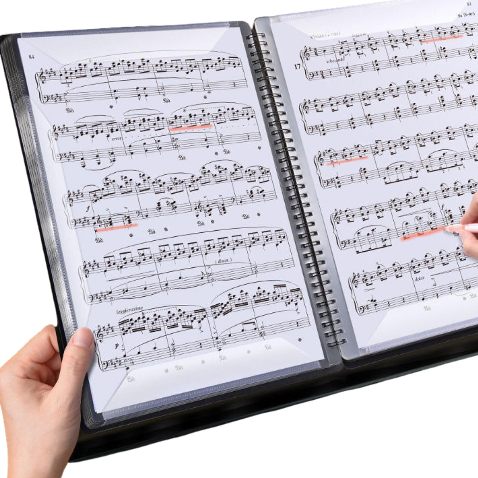 

KaNaHa Sheet Music File, A4 Size, Durable Multicolored Double-Sided Holder, Large Capacity 60 Pages, Perfect for Concerts, Practice, and Professional