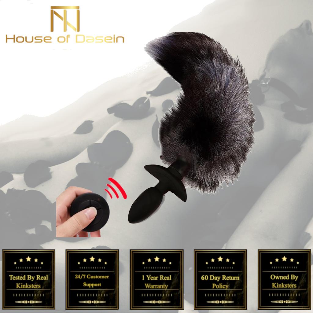 Rechargeable Vibrating Fox Tail Anal Plug Butt Plug Tails