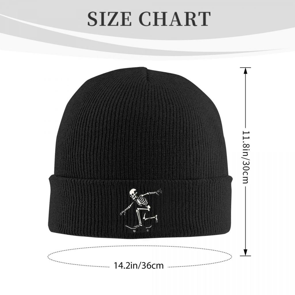 Cool Skeleton Skateboard Warm Knitted Cap Hip Hop Bonnet Hat Autumn Winter Outdoor Beanies Hats for Unisex Adult