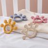 1pc Silicone Teether,Teething Ring Sensory Toys for Toddlers,Baby 0-12 Toys,Silicone Soothing Toys Pacifier Chain Teether Set