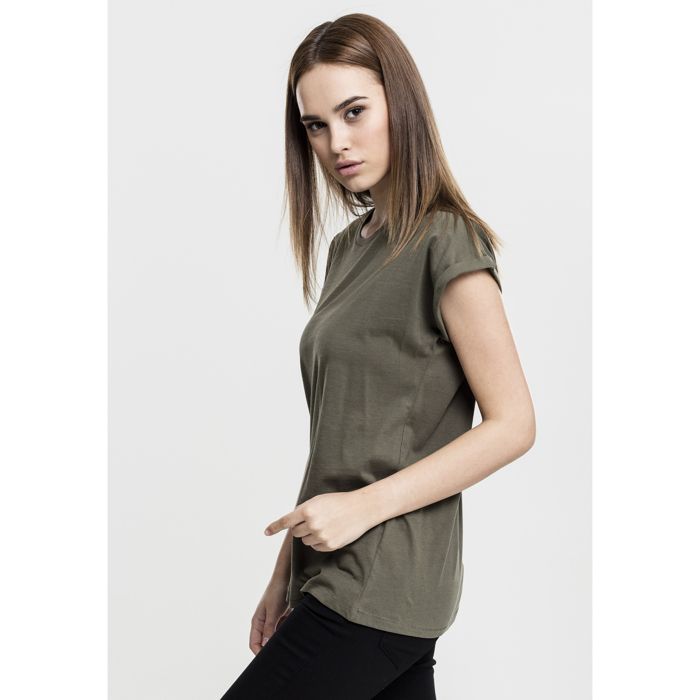 T-shirt femme - Urban Classic - Extended - Couleur olive - Manches longues - 100% coton