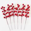 Artificial Berries Christmas Red Berry Branches for Xmas Tree Decoration Party Home Table Ornaments Red Fruit Wreath DIY Gift