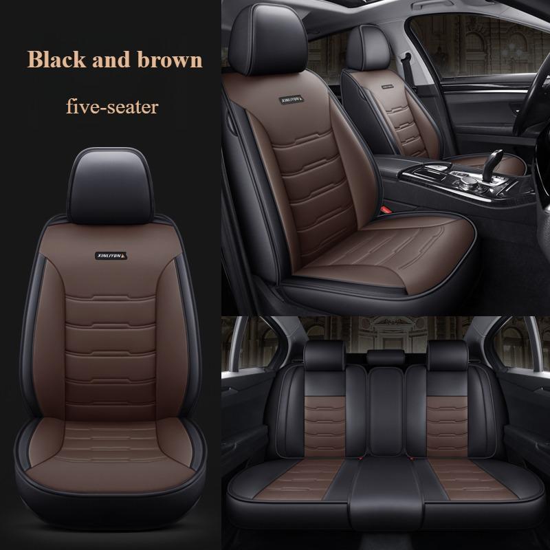 5-seater Luxury PU Leather Car Seat Cover Soft, Comfortable, Non-slip, Durable, Waterproof, Four Seasons