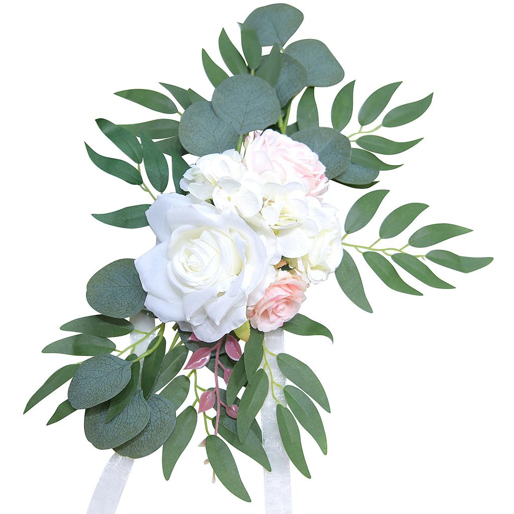 Faux Flower Swag Set Artificial Roses Peonies Silk Floral Swags for Wedding Sign Reception Decoration
