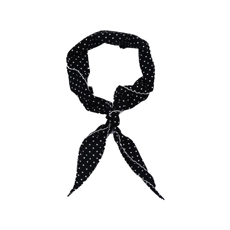 Foulard in Seta a Pois Coreano - da Donna 2025 Cravattino Triangolare da Collo e Foulard, Stile Vacanza Francese