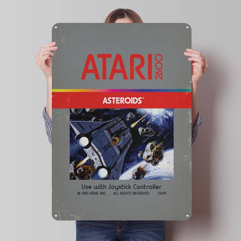 A-Atari Posters Classic Game Metal Signs Wall Decor Custom Tinplate Plaques for Gamers Gaming Room Decoration Art Mural Man Cave