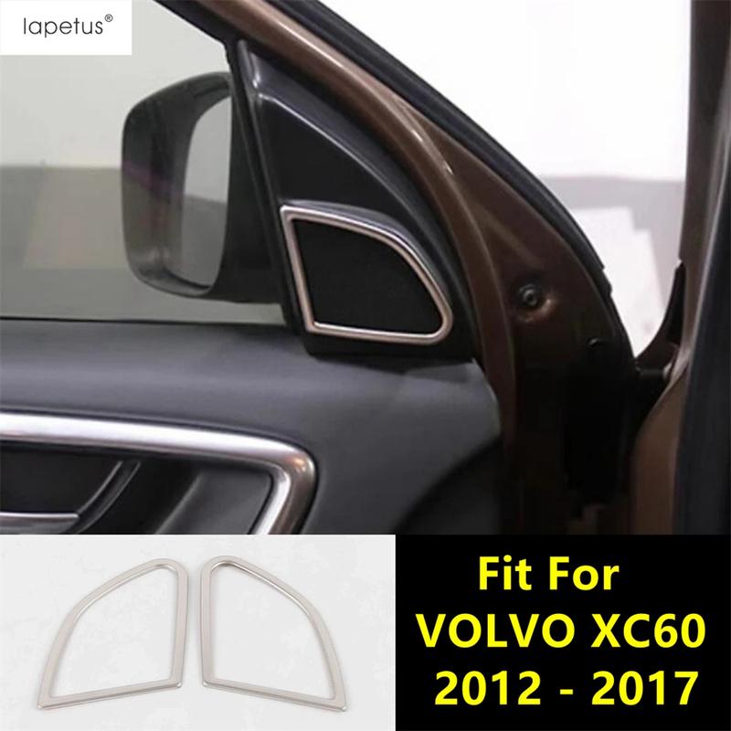 Front Pillar A Audio Tweeter Loudspeaker Sound Frame Decorative Sequ Cover Trim For VOLVO XC60 2012 - 2017 Metal Accessories