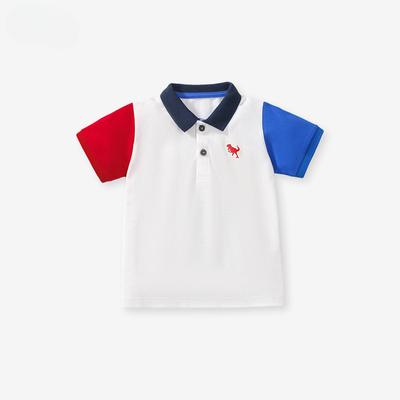 Cotton T-shirt Summer Children's T-shirt Cotton Breathable Boy's Polo Shirt Girl's Color-matching Short-sleeved T-shirt