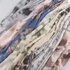 New Ink Print Floral Dress Fabric French Loose Halter Slimming Chinese Style Bubble Skirt Fabric Sewing for Clothes Dresses