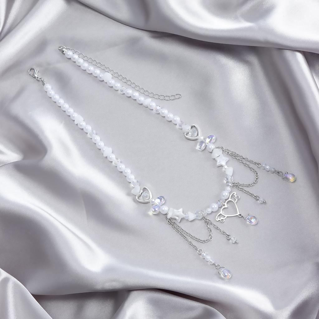 Jewelry Beaded Design Sense Sweet Cool Y2K Butterfly Choker Qianxi Wind Dopamine Necklace