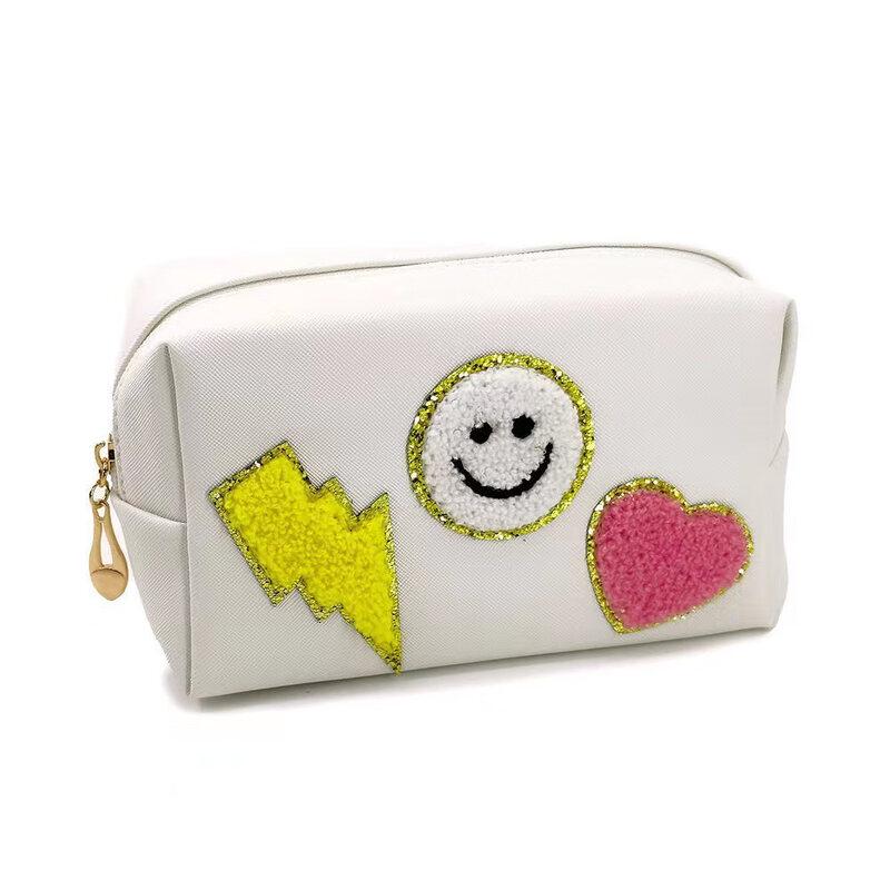 REWELL Cartoon Smile Pattern Cosmetic Handbag