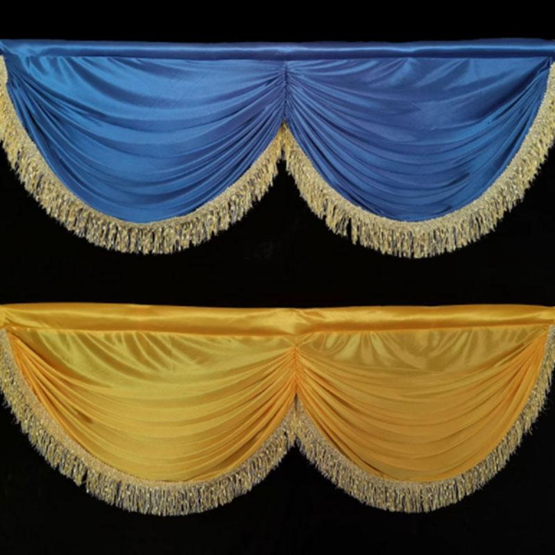 5M Wedding Party Background Drapes Valance Panel Hotel Backdrop Curtain Swag Stage Decor Curtain Head Drapery Ice Silk Swag