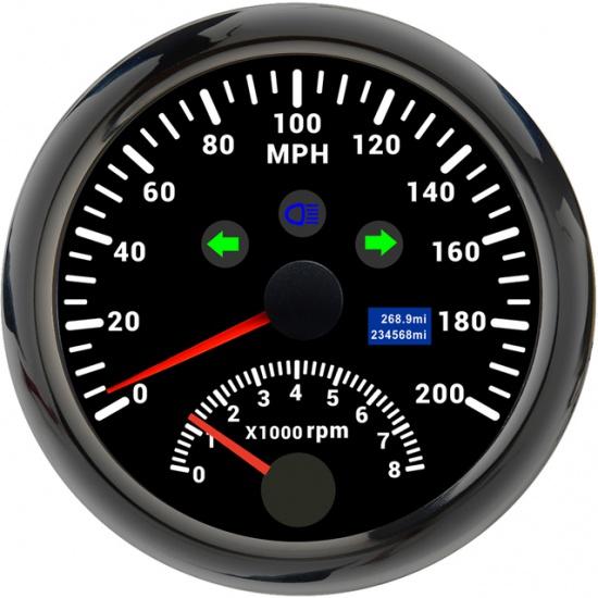 New 85mm Digital Car Truck Boat GPS Speedometer Gauge 0-200KM/H 0-120kmh Speed Meter Tachometer 8000RPM for Car Boat ATV