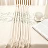 Luxury Embroidered Cotton-Linen Tablecloth with Tassels - Waterproof & Heat-Resistant