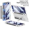 Samsung Z Fold7 Magnetic Solid Color Flip Case with Pen Slot and Stand