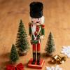 Christmas Nutcrackers Ornament Small Wooden Soldier Christmas Decorations Nutcrackers Figure Ornament for Table Shelf