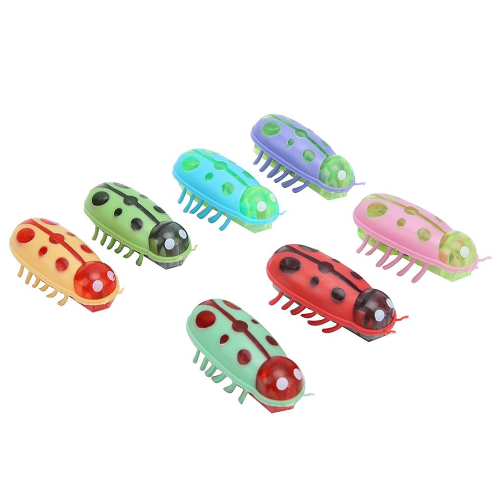 7Pcs Pet Mini Cute Ladybug Shape Electric Funny Toy Playing Interactive with Battery for Cat