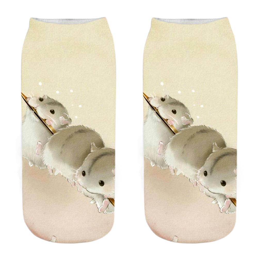 New Fashion 3D Printed Mouse Totoro Socks Funny Kawaii Women Cute Animal Fitness Hamster Sokken Dropship