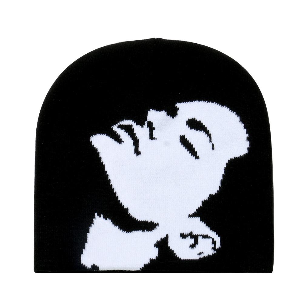 Temu Head Jacquard Wool Hat Personalized Street Cold Hat Brimless Hat Men's and Women's Jacquard Knitted Hat