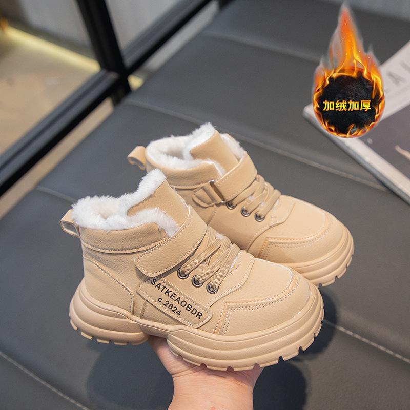 

Детская обувь Зимние бархатные спортивные туфли Утепленные снежные хлопковые ботинки Хлопковые туфли для учеников начальной школы Нескользящие Ботинки Мартина для девочек 37