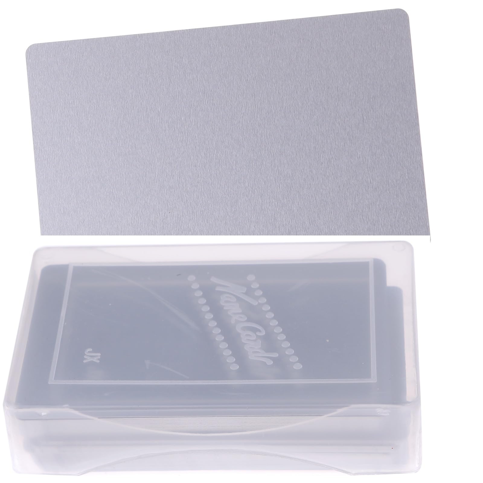 

Rubonarie Aluminum Business Cards, Set of 100, with Laser Engraving Plate (Silver)