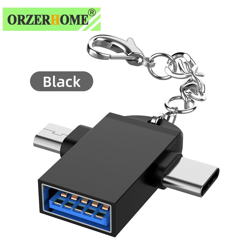 2 In 1 Otg Adapter Usb 3.0 Female To Micro Usb Male And Type C Male Connector Aluminum Alloy Usbc Converter For Xiaomi Samsung