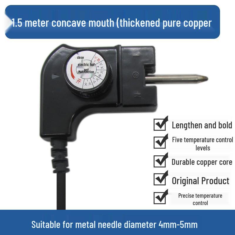 Universal Electric Wok Grill Pot with Thickened Pure Copper Temperature Control & Two-Hole Plug