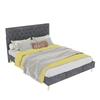 Modern minimalist soft bed, 140*200CM, grey, multifunctional bedroom furniture, low box bed frame without lifting rod, include140*200cm mattress.