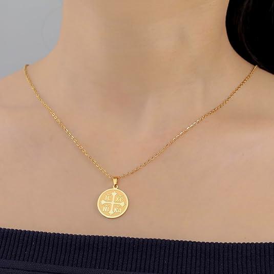 Orthodox Cross Necklace Women's Cross Medal Pendant Jewelry Gift