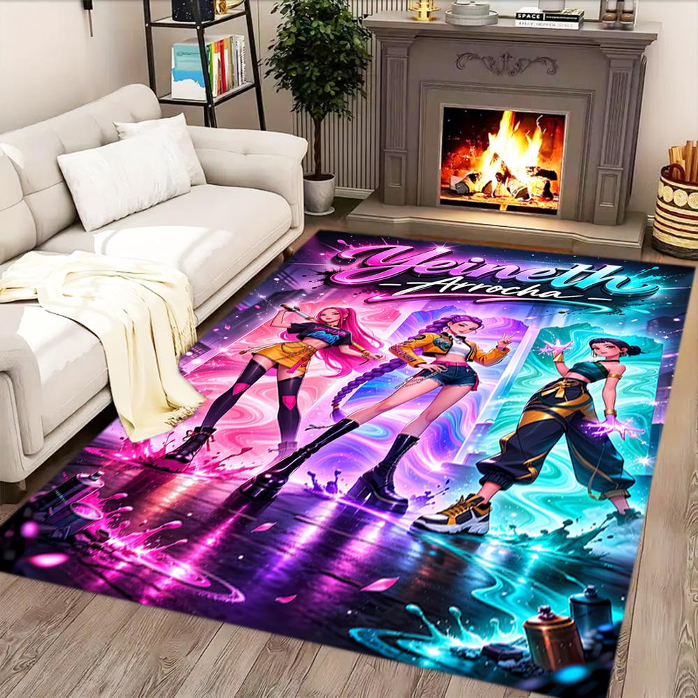 Tappeto vibrante in stile Neon Fashion Show per soggiorni, camere da letto, arredamento per la casa e come regali.