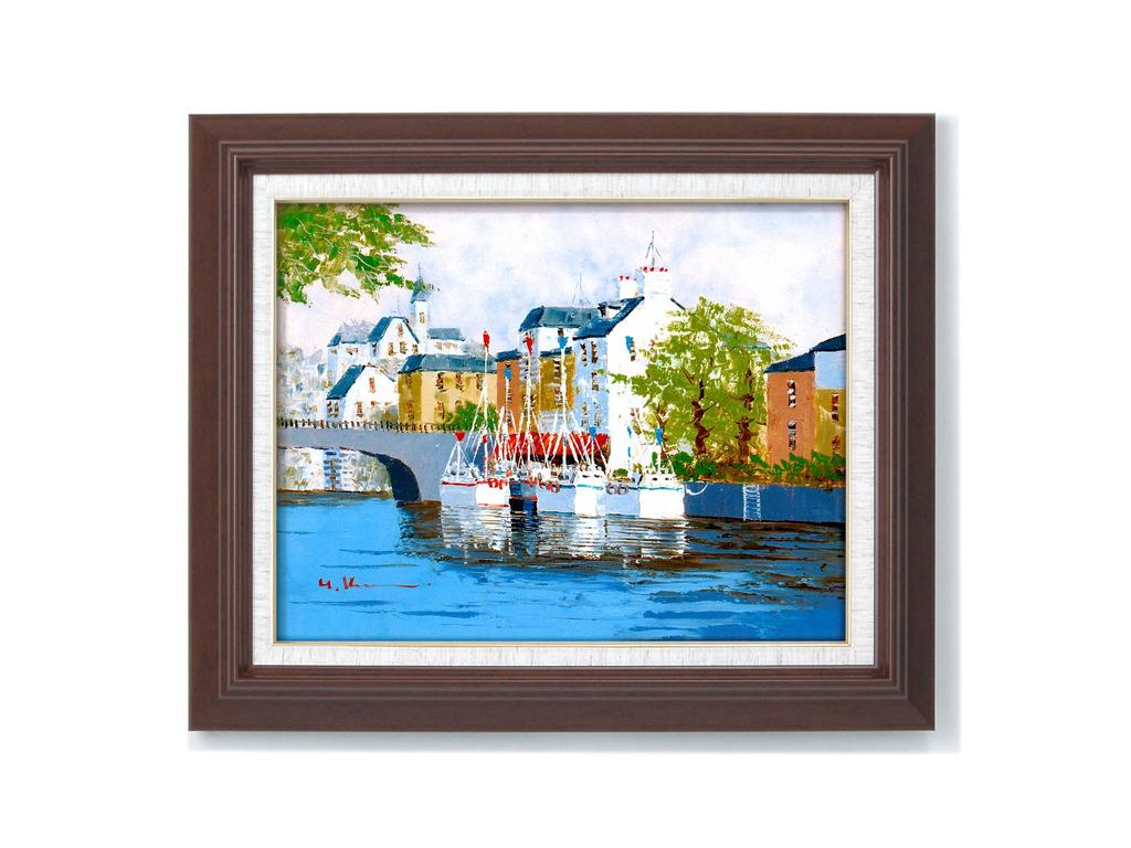 11493 Hisashi Kurosawa Oil painting F6 "Canal scenery"