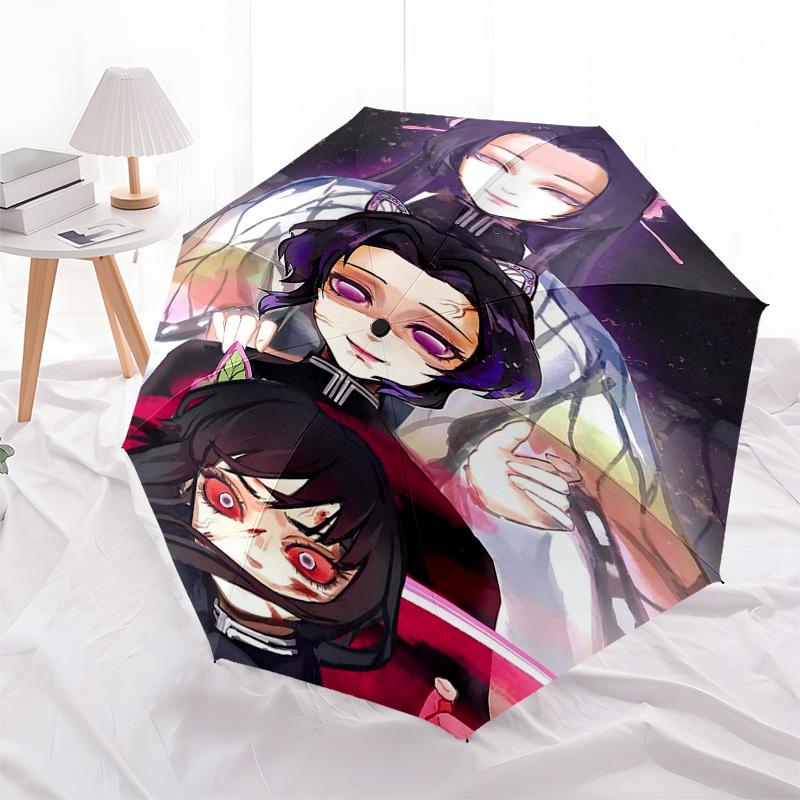 1pc Anime Character Inspired Outdoor Umbrella - Automatic Opening/Closing, Portable 3-Fold Design with 8-Bone Iron Frame - Perfect Gift for Fans, Trav